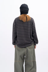 Juk Collar Stripe Pigment Long Sleeve T-Shirt