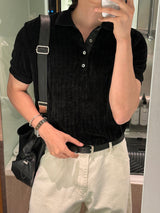 [1+1] LMN Texture Velvet Collar Short-Sleeved Knitwear (3 colors)