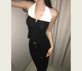 woman in black low button bootcut pt
