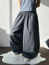 Fluffy Check Elastic Waist Balloon Pants 2Color