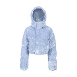 (DUCK DOWN) VELVET DOWN CROP PUFFER PADDING_Sky Blue