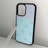 [MADE] ドットパッチ スマホケース_ミント (epoxy black bumper)