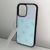 [MADE] [+MagSafe] DOT PATCH PHONE CASE MINT (glass black bumper)