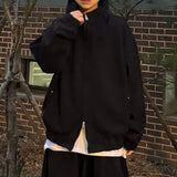 curved high-neck blouson zip-up