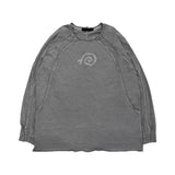 Raw Pigment Finger Hole Long Sleeve T Light Grey