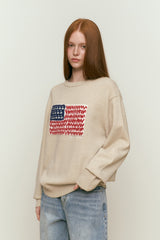 CHERRY USA GRAPHIC KNIT [BEIGE]