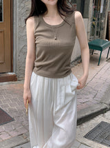 KJ Rib Basic Round Sleeveless (8color)