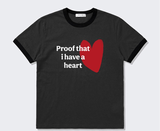 Essential Standard Short Sleeve Ringer T-shirt Red Heart Charcoal