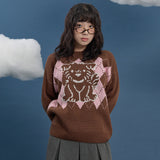 Drawing Puppy Argyle Knit