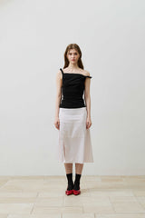 COS TWISTED SHIRRLING TOP / BLACK