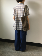 Weds check short-sleeve blouse (2color)