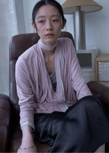 Lotus Drape Scarf Top (Bluish Pink)