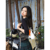ペニープレートレザーステップバッグ