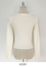 Delo Shirring Unbalanced Drape Knit
