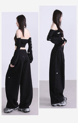 Retro High Waist Wide-Leg Pants – Old Money Style Relaxed Trousers