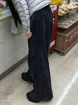 Vintage Washing Triple Line Wide Pants