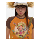 BETWEENAND x sunonebird ラグランスリーブツートーンTシャツ