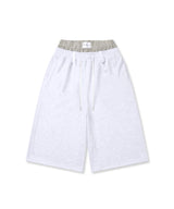 Boxer Layered Bermuda Sweat Pants - White