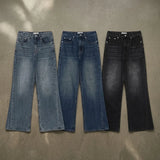 Flared Washed Denim Trousers