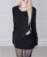 Faint Slit Snap Top (3colors)