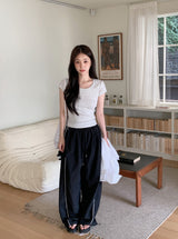 #KD Nylon Line Banding Wide Track Pants (3color)