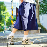 クロップドワイドレッグパンツ ブルー