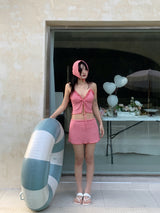 ピクニックガール ギンガム ヘッドスカーフ 3点ビキニセット