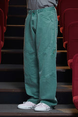 DYED ZIP CARGO PANTS / EMERALD
