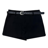 クラシックモデーンベルトミニスカートパンツ (3 colors)