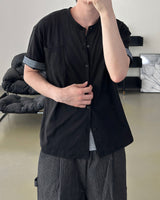 Moment Check Roll-Up Short Sleeve Cardigan