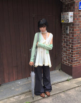Shoto Deep-V Ruffled Layered Sleeveless Blouse