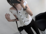 napoleon shirring blouse (2color)