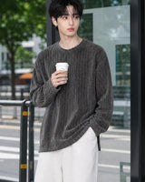 (UNISEX) ベロア リブド ラウンド ロングスリーブ