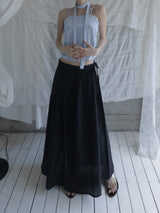 Sella Shirred Flare Long Skirt