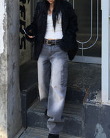 Pocket dark denim pants
