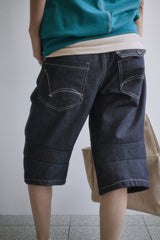 26SS★ CINCH BACK STITCH BERMUDA JEANS