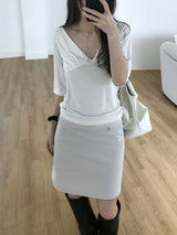 bay Shirring T-shirt (2 colors)