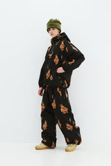 3D BEARRABBIT HOODED ANORAK JACKET BLACK