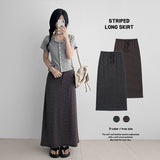 Elastic spandex slim fit maxi unita long skirt (2 colors)