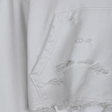 8287 Center Logo Vintage Crop Hoodie (White)