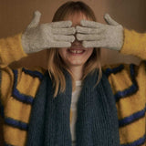 【Set】Multi Stripe Muffler + 2Way Knit Gloves