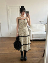 FLEUR ANTIQUE LACE-TIERED DRESS