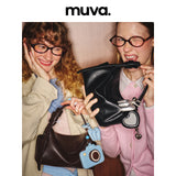 muva. Mini Roll Bag, Genuine‑Leather Niche Handbag, Viral Mini Tote for Carrying Daily Work Essentials, New Arrival Aug 2