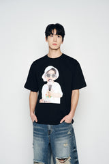 25SS ベイビーフェイスアイスクリームガールスリーブTシャツ ブラック