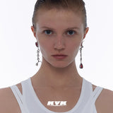 KVK SPIDER pyramid stone panel earrings