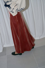 Cosmo velvet skirt_brick