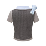 13DE MARZO Doozoo Cropped Vest Top
