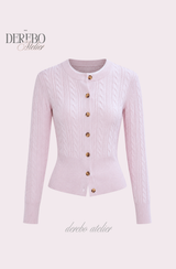 Baby Pink Cable Knit Cardigan