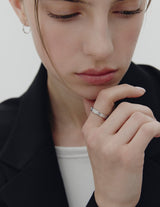 26SS★ [Premium Plating] Precise AB(W) Stone Line Ring