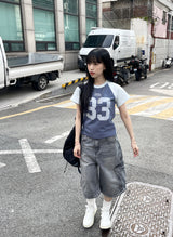 ビンテージ 33 ビッグナンバーラグランTシャツ